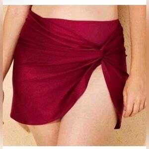 WOMEN’S TWIST-KNOT COVER UP SARONG - SHADE & SHORE RED Small